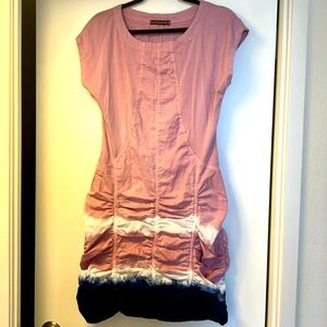 Wearables dress, Size M, pink body and blue and white on bottom, 36” length